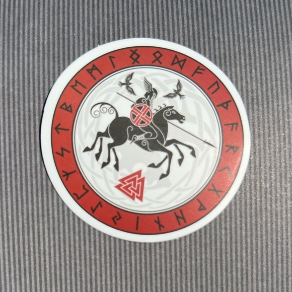 Valkyrie Valhalla Heritage Old Norse God Warrior Celtic Art Single Sticker - Picture 2 of 5